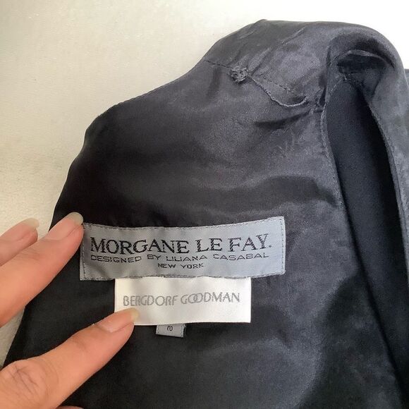 MORGANE LE FAY SILK MAXI SILK DRESS BLACK SMALL - Picture 2 of 9